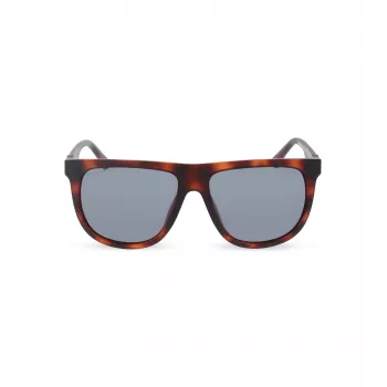 POLICE Vīriešu SPLN33V59878P Taisnstūra Polarizētas Saulesbrilles - Havana Acetāta Rāmis, Brūna Lēca, 59mm