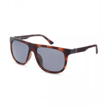 POLICE Vīriešu SPLN33V59878P Taisnstūra Polarizētas Saulesbrilles - Havana Acetāta Rāmis, Brūna Lēca, 59mm