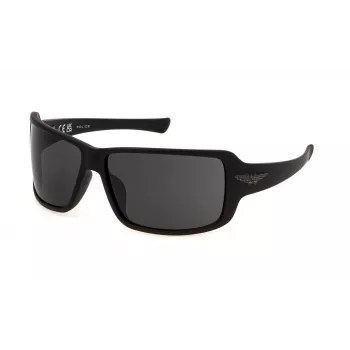 POLICE vīriešu saulesbrilles SPLN37M650U28 - Taisnstūra pilna apmale, UV400, 65 mm lēca