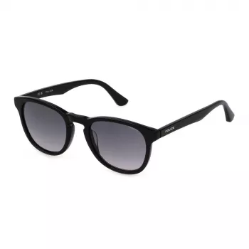 POLICE Vīriešu saulesbrilles SPLN85-520700 Havana Acetāta Kvadrātveida Rāmis Brūnas Lēcas 55mm