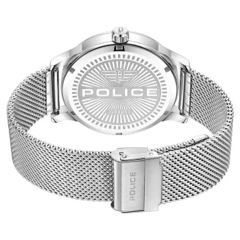 POLICE Vīriešu Pulkstenis PEWJG0005204 44.3mm Kvarca Analogais Nerūsējošais Tērauds Melns Ciparnīca Ādas Siksniņa