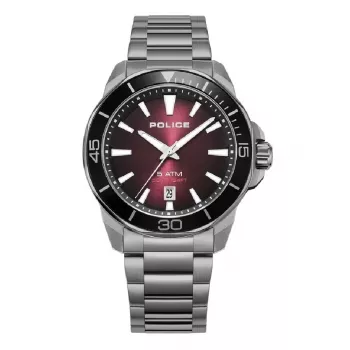 POLICE vīriešu pulkstenis PEWJH0021403 43mm kvarca analogs zils ciparnīca brūna āda