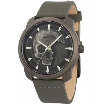 Police vīriešu pulkstenis PL15714JSU61A 44mm zils ciparnīca ādas siksniņa