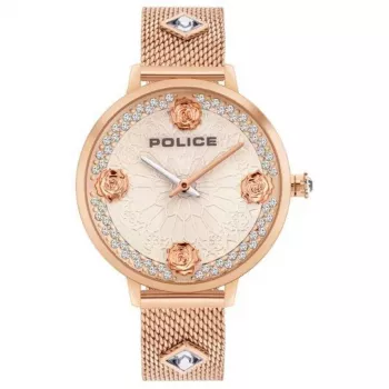 POLICE Vīriešu Pulkstenis PL16031MSR32 Blaze 36mm Roze Zelts Nerūsējošais Tērauds Brūna Āda