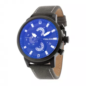 POLICE Vīriešu Pulkstenis R1451281001 Adder Kolekcija 46mm Nerūsējošā Tērauda Korpusa Melna Ādas Siksniņa Analogais Kvarcs