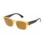 Police SPL15051760G Vīriešu taisnstūra saulesbrilles - Melns acetāta rāmis, pelēkas lēcas 51mm