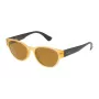 POLICE SPL15152760G Vīriešu taisnstūra saulesbrilles - Havana acetāta rāmis, zaļas polikarbonāta lēcas, UV400 aizsardzība