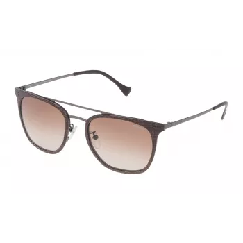 POLICE SPL152-53GGNY Sieviešu taisnstūra saulesbrilles - Havana acetāta rāmis ar pelēkām gradienta lēcām