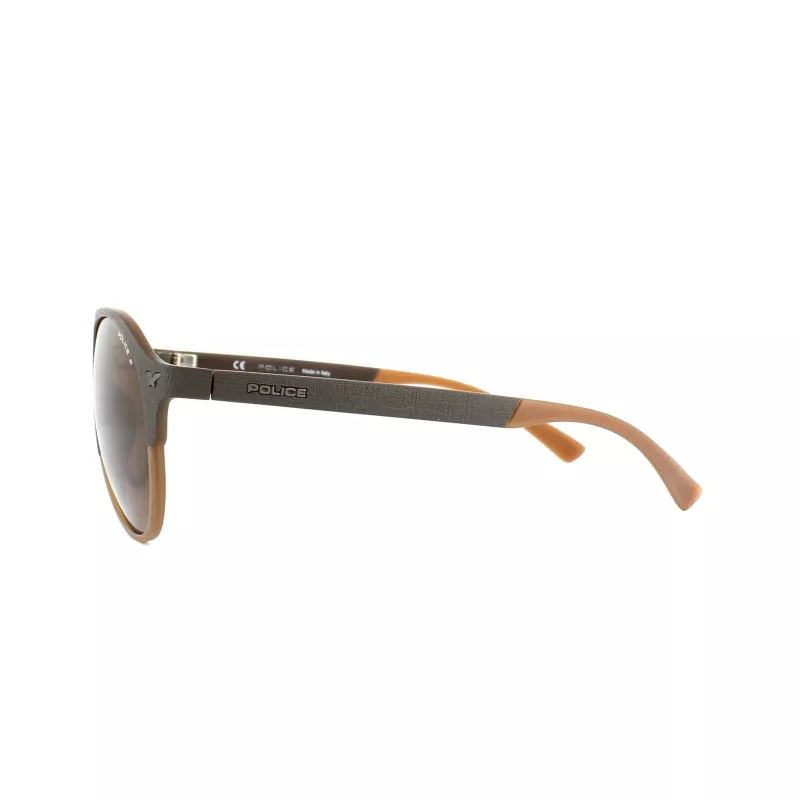 Police SPL1635594CP Unisex Taisnstūra saulesbrilles Havana Acetāta rāmis Zaļa Polarizēta lēca 55/19/140 mm
