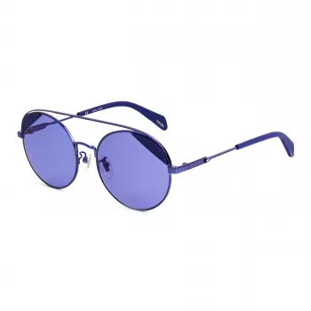 POLICE SPLA94548P6B Sieviešu taisnstūra polarizētas saulesbrilles Havana Brūns acetāta rāmis Brūnas lēcas 54/18/140 mm