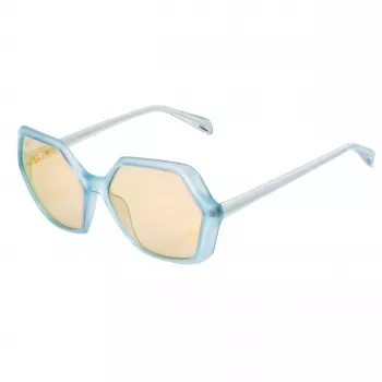 POLICE SPLA9858VA1A Sieviešu taisnstūra saulesbrilles - Melns acetāta rāmis, pelēka lēca 58mm