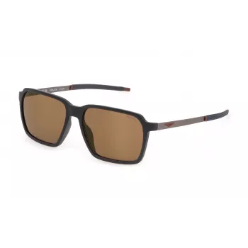 POLICE SPLL16-58V78X Vīriešu saulesbrilles Havana Brūns Gradients Taisnstūra Acetāts UV400