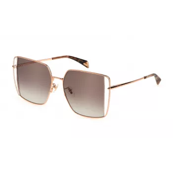 POLICE SPLL37-5608FC Sieviešu tauriņveida saulesbrilles Havana Acetāts Brūns Gradienta Lēca 56mm