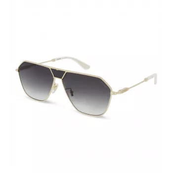 POLICE SPLL89-62300Y Vīriešu taisnstūra saulesbrilles - Melns rāmis, pelēkas lēcas 62mm