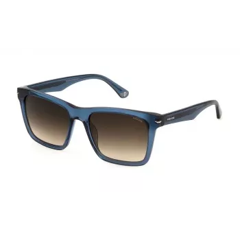 POLICE SPLN35M550955 Vīriešu saulesbrilles, Havana acetāta rāmis, brūnas lēcas 55/19/145 mm