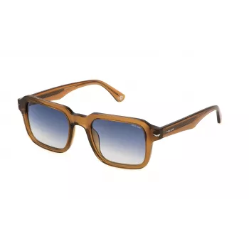 POLICE SPLN36-5206A9 Vīriešu taisnstūra saulesbrilles - Melns rāmis, pelēkas lēcas 52mm