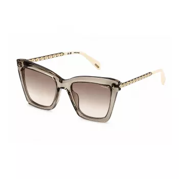 Police SPLN62-5207T1 sieviešu kaķa acs saulesbrilles, Havana brūns rāmis, brūns gradients lēcas, 52mm