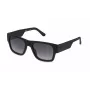 POLICE SPLP23-54U28P vīriešu taisnstūra formas polarizētas saulesbrilles, melns rāmis, pelēkas lēcas, 54mm