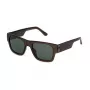 POLICE SPLP23M54M82P Vīriešu taisnstūra polarizētas saulesbrilles Havana acetāta rāmis zaļas lēcas 54mm