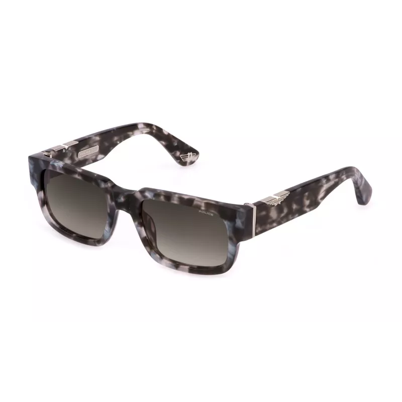 POLICE SPLP24-5407MR Vīriešu saulesbrilles - Melns rāmis, pelēki spoguļstikli 54mm