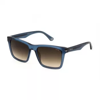 POLICE Unisex saulesbrilles SPLN35M530955 Melns rāmis Pelēkas lēcas 55/19/145 mm UV400