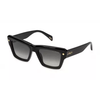 POLICE Sieviešu SPLP48-520700 Taisnstūra Saulesbrilles, Havanas Rāmis, Brūns Lēcas, 52mm