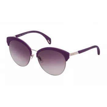 POLICE Sieviešu saulesbrilles SPL6195608FF Havana Acetāta rāmis Brūnas polikarbonāta lēcas 56mm
