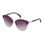 POLICE Sieviešu saulesbrilles SPL6195608FF Havana Acetāta rāmis Brūnas polikarbonāta lēcas 56mm