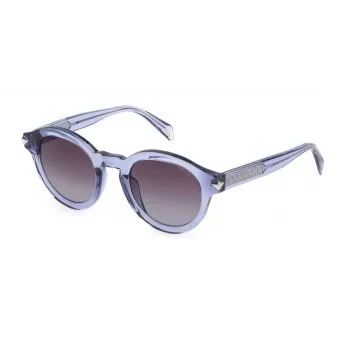 POLICE Sieviešu saulesbrilles SPLF31M470B34 Kaķacs formas acetāta rāmis Brūnas gradienta lēcas UV400