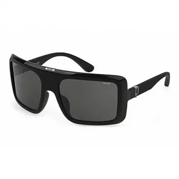 POLICE Sieviešu saulesbrilles SPLF62M6104AW - Taisnstūra acetāta rāmis ar UV400 pelēkām lēcām (62/18/140 mm)