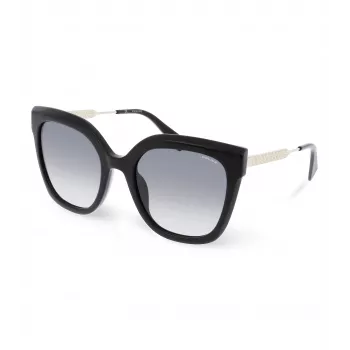 POLICE Women's Sunglasses SPLG19-540700 Black Acetate Square Frame Grey Lens 54mm