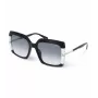 POLICE Sieviešu saulesbrilles SPLG23M570700 Ģeometrisks melns acetāta rāmis Pelēka polikarbonāta lēca 57mm