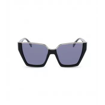 POLICE Sieviešu saulesbrilles SPLL33-570700 - Taisnstūra acetāta rāmis, pelēkas polikarbonāta lēcas, UV400 aizsardzība, 57 mm lēcu platums