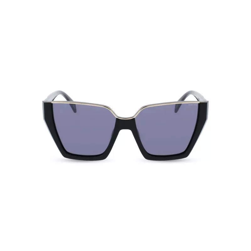 POLICE Sieviešu saulesbrilles SPLL33-570700 - Taisnstūra acetāta rāmis, pelēkas polikarbonāta lēcas, UV400 aizsardzība, 57 mm lēcu platums