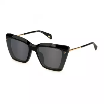 POLICE Sieviešu saulesbrilles SPLL95-610700 - Acetāta rāmis, polikarbonāta lēcas, UV400 aizsardzība, 61 mm lēca