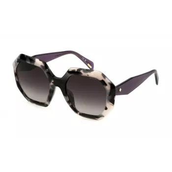 Police sieviešu saulesbrilles SPLM10-540M65 Havana acetāta rāmis Brūnas lēcas 54mm