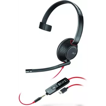 Poly Blackwire C5210 USB-C - 5200 Series - Vadu viensauss austiņas ar mikrofona kātu, trokšņu slāpēšana, vadības pults uz kabeļa, melna