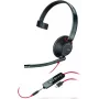 Poly Blackwire C5210 USB-C - 5200 Series - Vadu viensauss austiņas ar mikrofona kātu, trokšņu slāpēšana, vadības pults uz kabeļa, melna