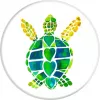PopSockets PopGrip Turtle Love - maināms tālruņa satvērējs un statīvs, daudzkrāsains