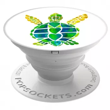 PopSockets PopGrip Turtle Love - maināms tālruņa satvērējs un statīvs, daudzkrāsains