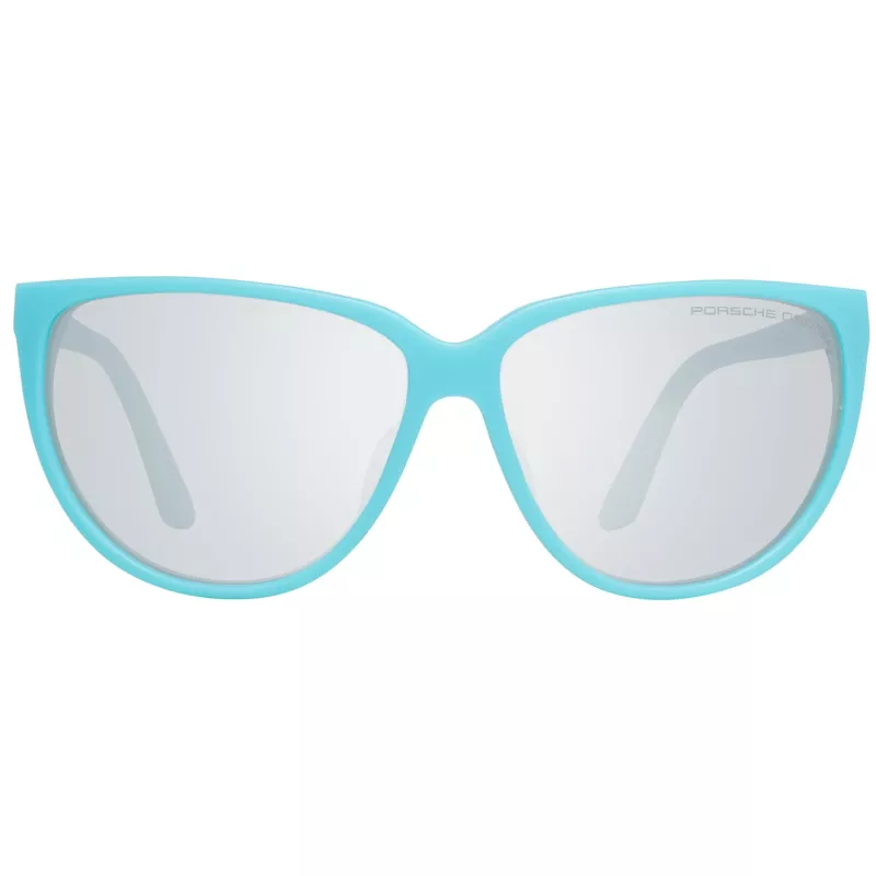 PORSCHE DESIGN Sieviešu saulesbrilles P8588-61B Taisnstūra metāla rāmis Sudrabs/Pallādijs Pelēkas lēcas 61/13/135 mm