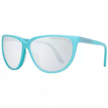 PORSCHE DESIGN Sieviešu saulesbrilles P8588-61B Taisnstūra metāla rāmis Sudrabs/Pallādijs Pelēkas lēcas 61/13/135 mm