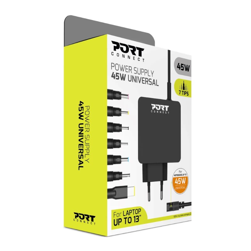 Port Connect 45W universāls klēpjdatora adapteris