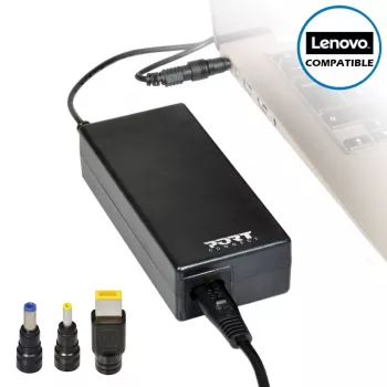 Port Connect 65W klēpjdatora maiņstrāvas adapteris Lenovo - Slim Tip, melns