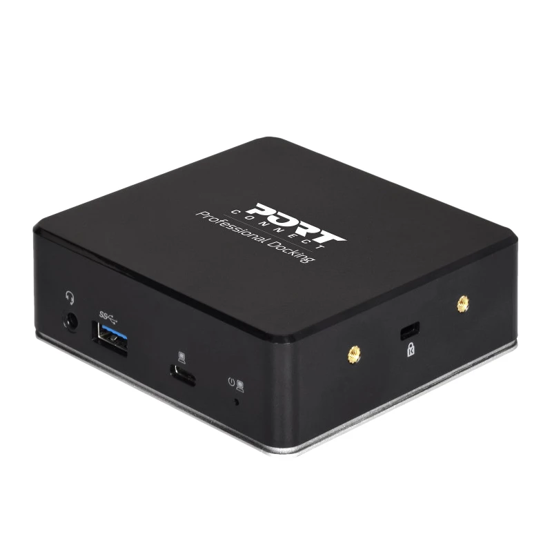 PORT USB-C 11-in-1 Multiport Hub Docking Station - 2x HDMI 4K, 3x USB-A, USB-C PD 100W, RJ45 Gigabit Ethernet, Audio Jack - Melns