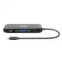 PORT USB-C Docking Station 11-in-1 Hub ar 4K HDMI, VGA, Gigabit Ethernet, 100W PD, USB 3.1, SD/MicroSD, Audio - Melns