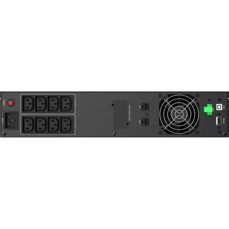 PowerWalker VI 3000 RLE UK line-interactive UPS, 3000 VA/1800 W, plaukta 2U, 8x IEC C13 + 1x IEC C19, USB/RS-232, AVR, LCD