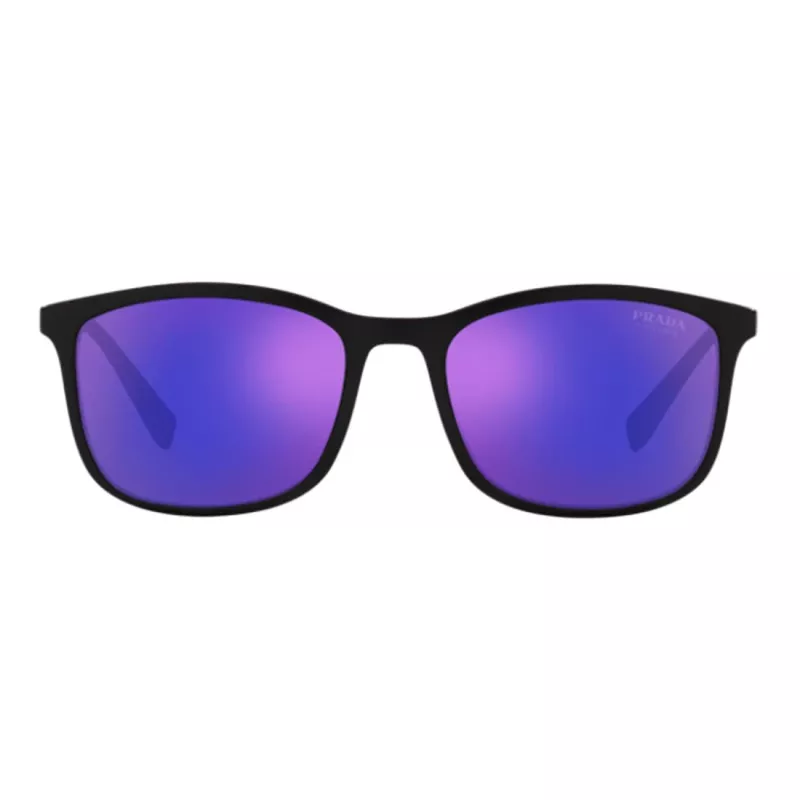 PRADA Linea Rossa vīriešu saulesbrilles PS01TS-16G05U Matēts melns rāmis, pelēkas spoguļa sudraba lēcas 55/19/140 mm