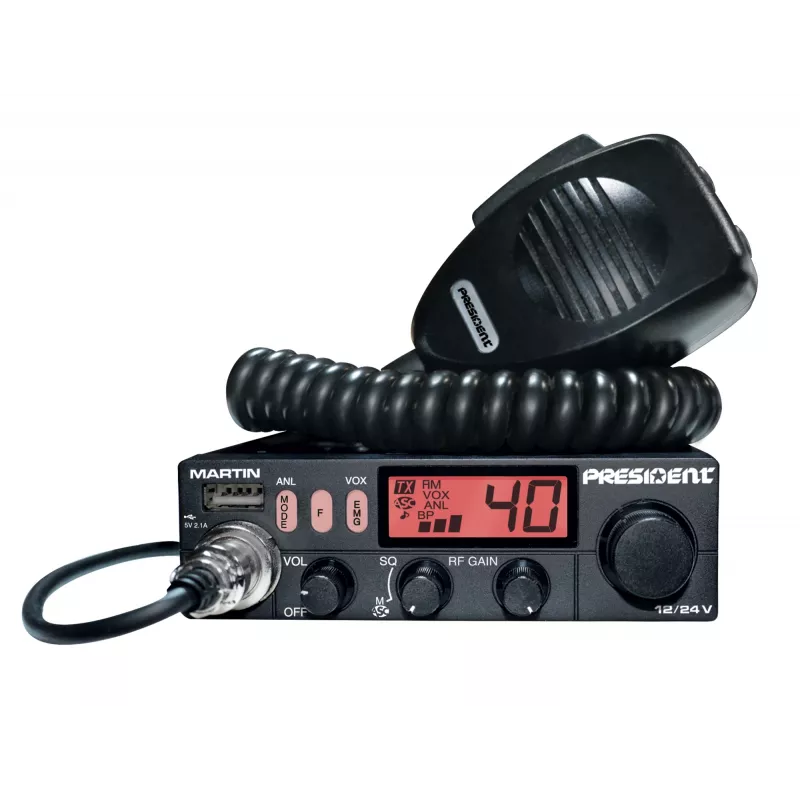 President Martin ASC CB radio raidītājs/uztvērējs AM/FM 12/24V