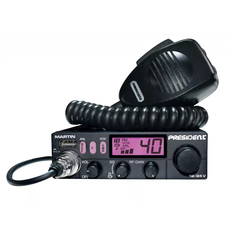 President Martin ASC CB radio raidītājs/uztvērējs AM/FM 12/24V